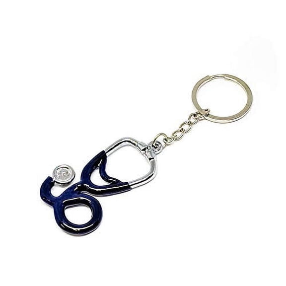ASA TECHMED Nurse Gift Key Chain Set Mini Medical Tools with Stethoscope, Tooth Mirror & Dental Pliers, Blue Stethoscope Keychain, 3Piece Portable Kit