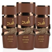Asad Bourbon Eau de Parfum Spray 100ml 3.4 oz by Lattafa Pack of 3