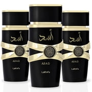 Asad Eau de Parfum Spray 100ml 3.4 oz by Lattafa Pack of 3