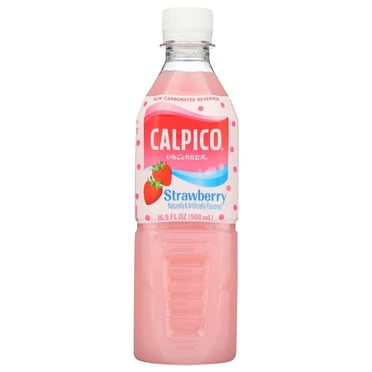 Calpico Strawberry Flavor, Crisp and Tangy Non-Carbonated Soft Drink, 16.9 fl oz, 6 Count, in a Plastic Bottle