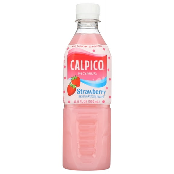 Calpico Strawberry Flavor, Crisp and Tangy Non-Carbonated Soft Drink, 16.9 fl oz,, Plastic Bottle