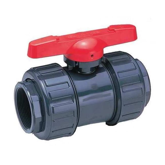 Asahi 1-1/2" Socket x Thread PVC Ball Valve 2-Way 1605015