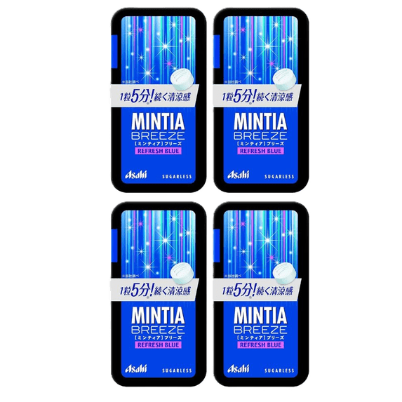 Asahi Mintia Breeze Refresh Blue Sugarless Mints 4 Pack 30 Tablets Each ...