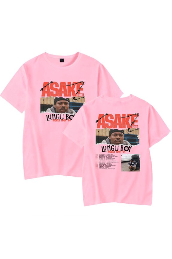 Asake Lungu Boy World Tour T-Shirt Merch Women/Men Unisex Summer Hiphop O-neck Short Sleeve Tshirt Streetwear Top
