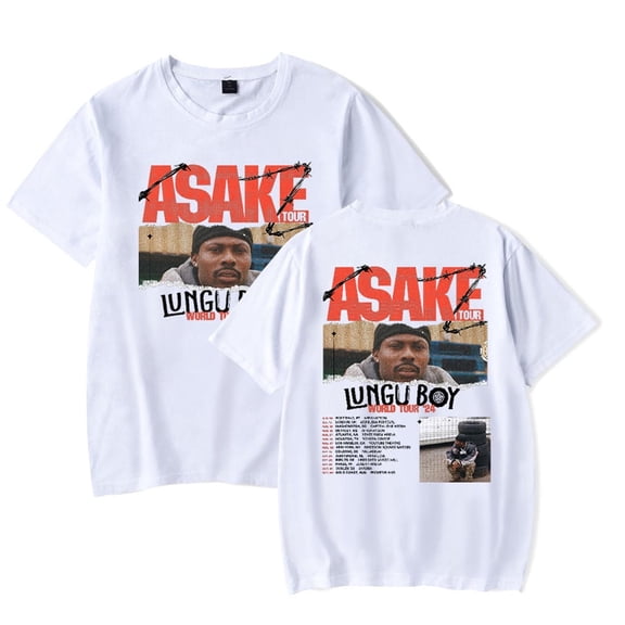 Asake Lungu Boy World Tour T-shirt Men Women Short Sleeve Streetwear Tee Shirt
