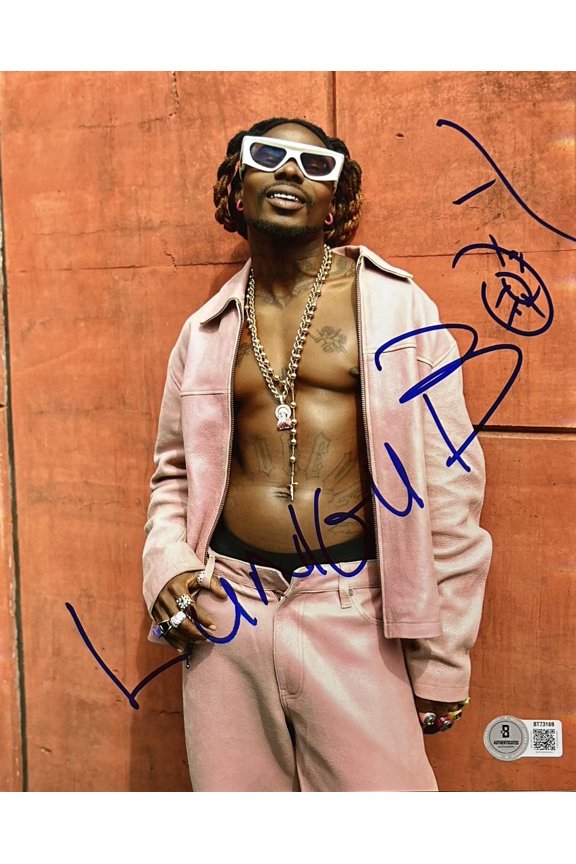 Asake Signed Autograph 8x10 Beckett Rapper 1