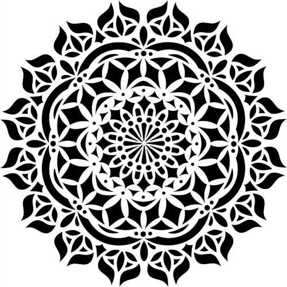 Asana Mandala Stencil by Designer Stencils (10 mil plastic)