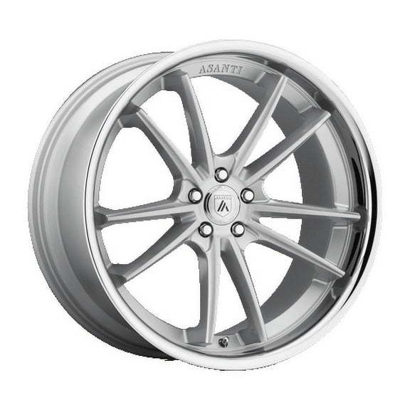 Asanti Black Aluminum Rim ABL-23 SIGMA 24X9in Brushed Silver Chrome Lip Finish, ABL23-24901232SL