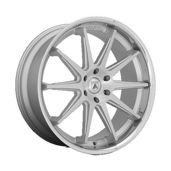 Asanti Black Aluminum Rim ABL-29 EMPEROR 22X10in Brushed Silver with Chrome Lip Finish, ABL29-22105230SL