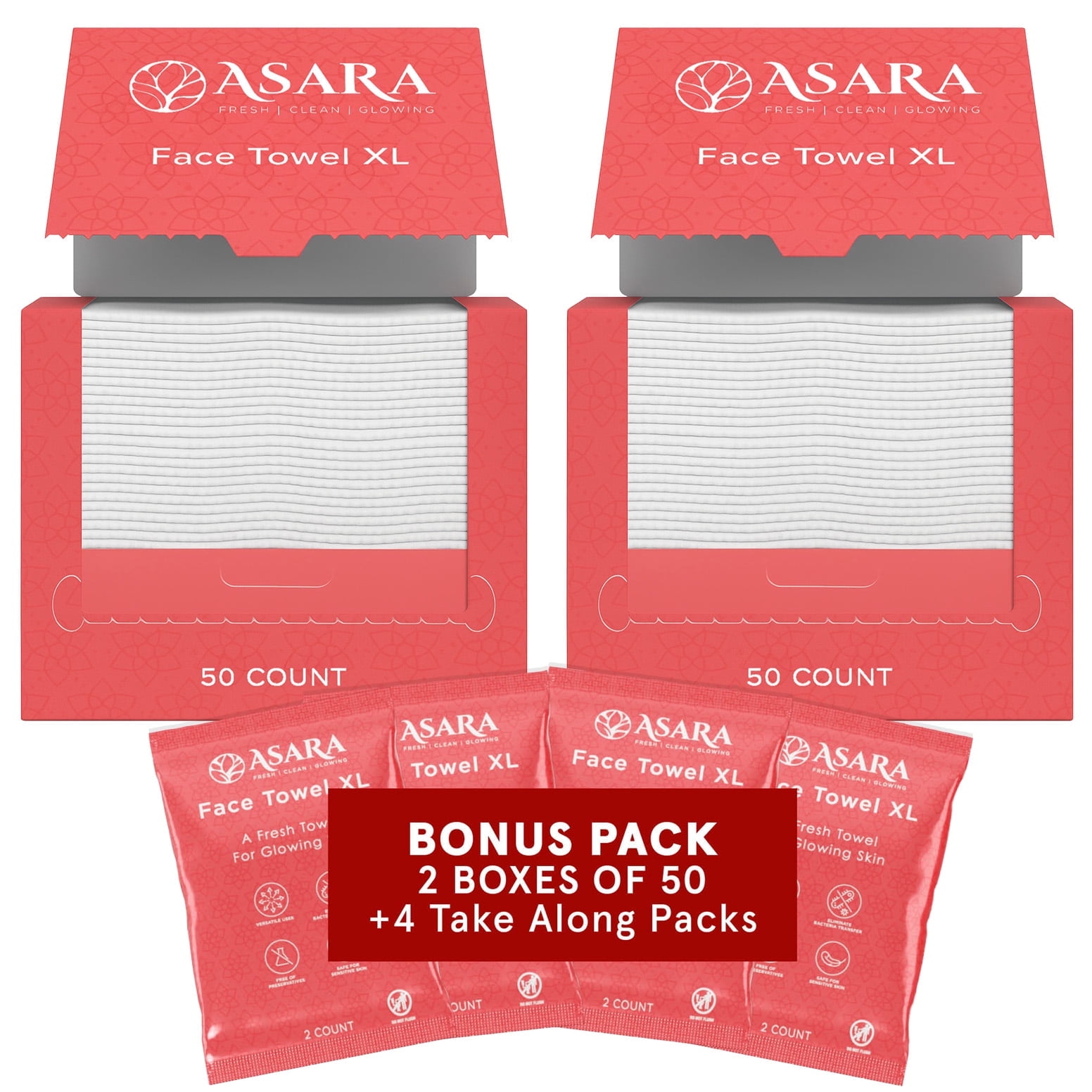 Disposable Face Towels, 100 Count, Just Add Water for Makeup Remover Wipes