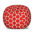 thumbnail image 1 of Asbtract Storage Toy Bag Chair, Print of Dotted Hexagon Strawberry Exterior Themed Geometric Shapes, Stuffed Animal Organizer Washable Bag, Small Size, Mint Green and Coral, by Ambesonne, 1 of 3