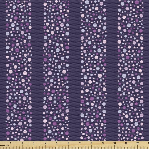 Ambesonne Asbtract Fabric by the Yard Upholstery, Bubbles Forming Wide Bands, 1 Yard, Quartz Mauve