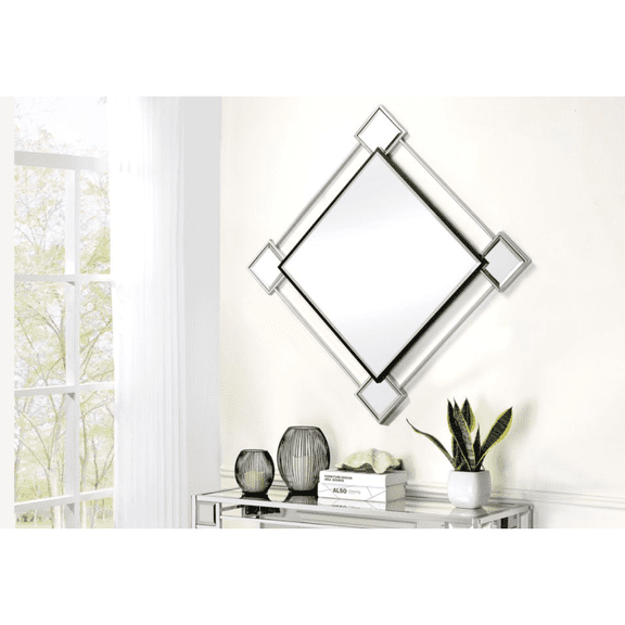 Asbury Mirrored & Chrome Finish Accent Mirror (Assembled)
