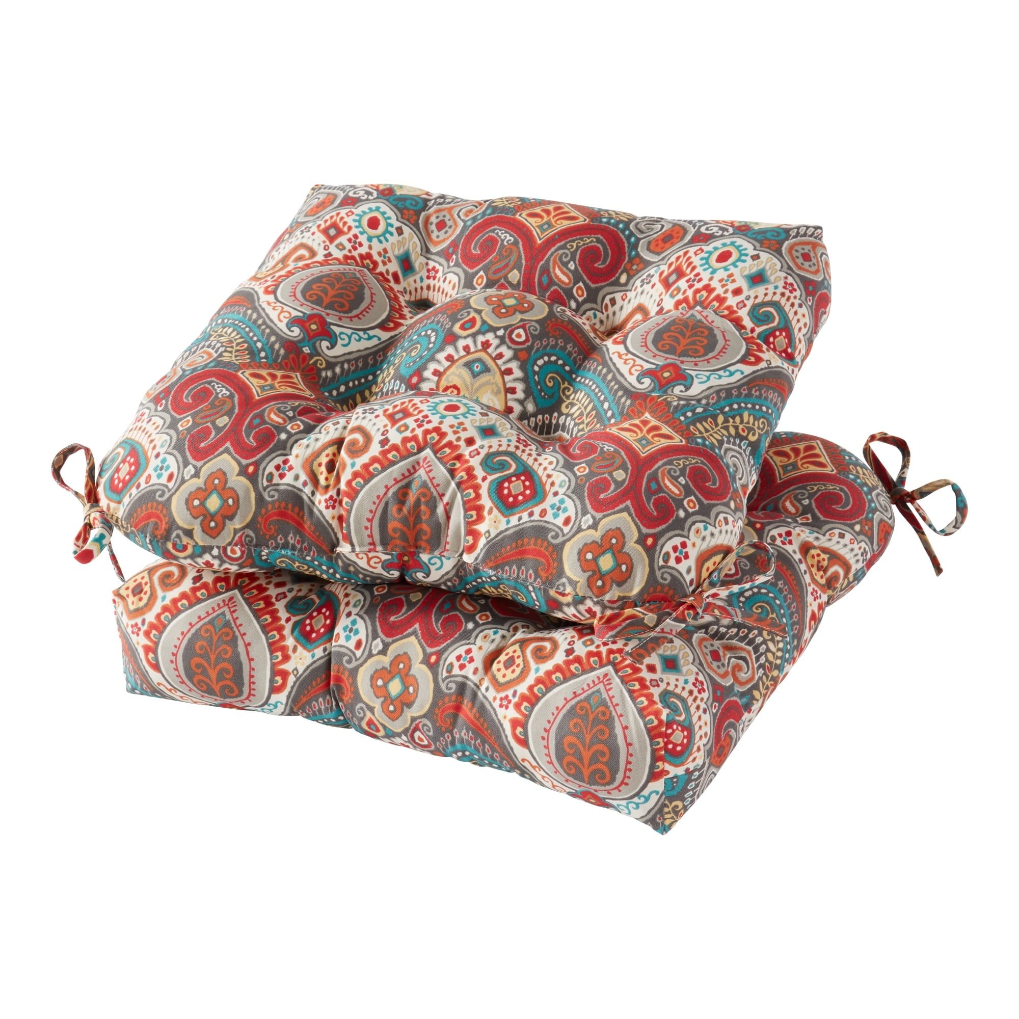 Greendale Home Fashions Tufted Outdoor 20'' x 20'' Seat Cushion, Set of 2, Asbury Park