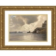 thumbnail image 1 of Ascan Lutteroth 18x14 Gold Ornate Wood Frame and Double Matted Museum Art Print Titled - Kuste Beim Castle of Baia Am Golf Von Pozzuoli (1889), 1 of 4