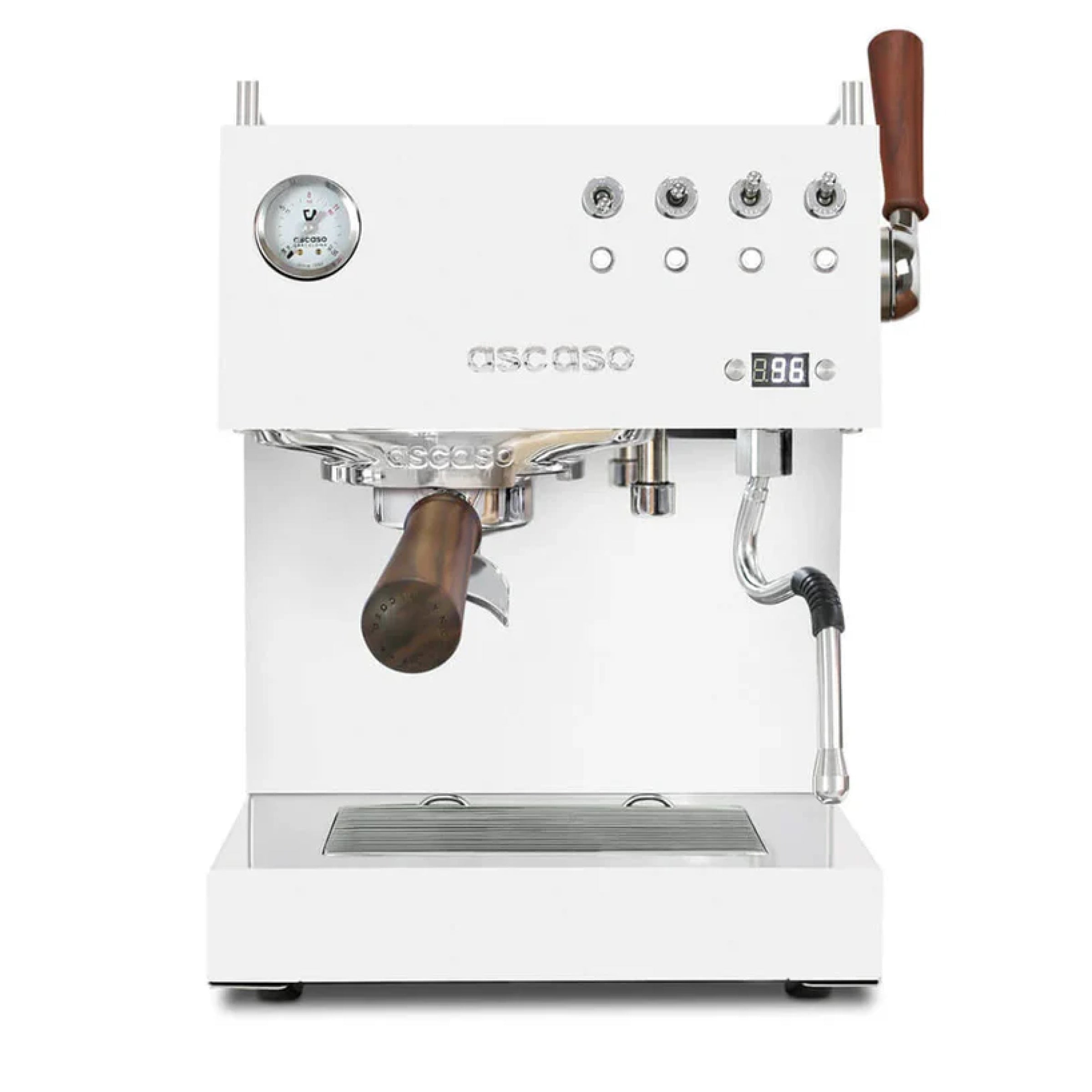 Ascaso Steel DUO PLUS Espresso Machine | PID | Programmable | Volumetric Controller | Dual Thermoblock | 120V | (White)