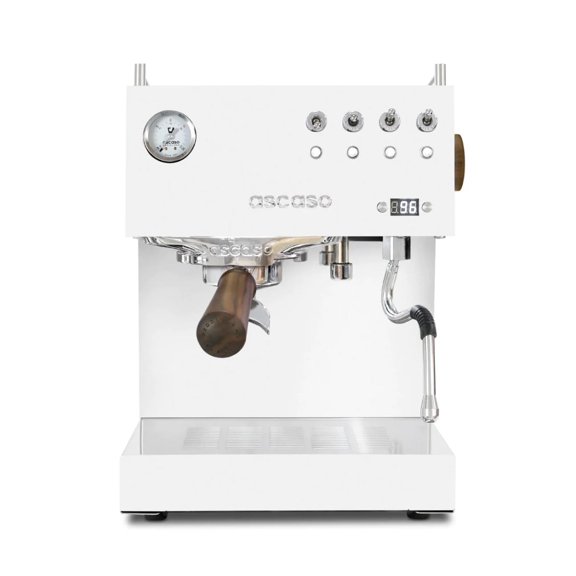 Ascaso Steel DUO PID, Programmable Espresso Machine w/ Volumetric Controls, Dual Thermoblock, 120V (White)