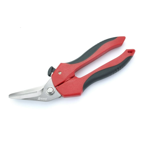Ascend Tools 7-1/4 inch Medium Duty Professional Spring Loaded Multipurpose Angled Edge Shears
