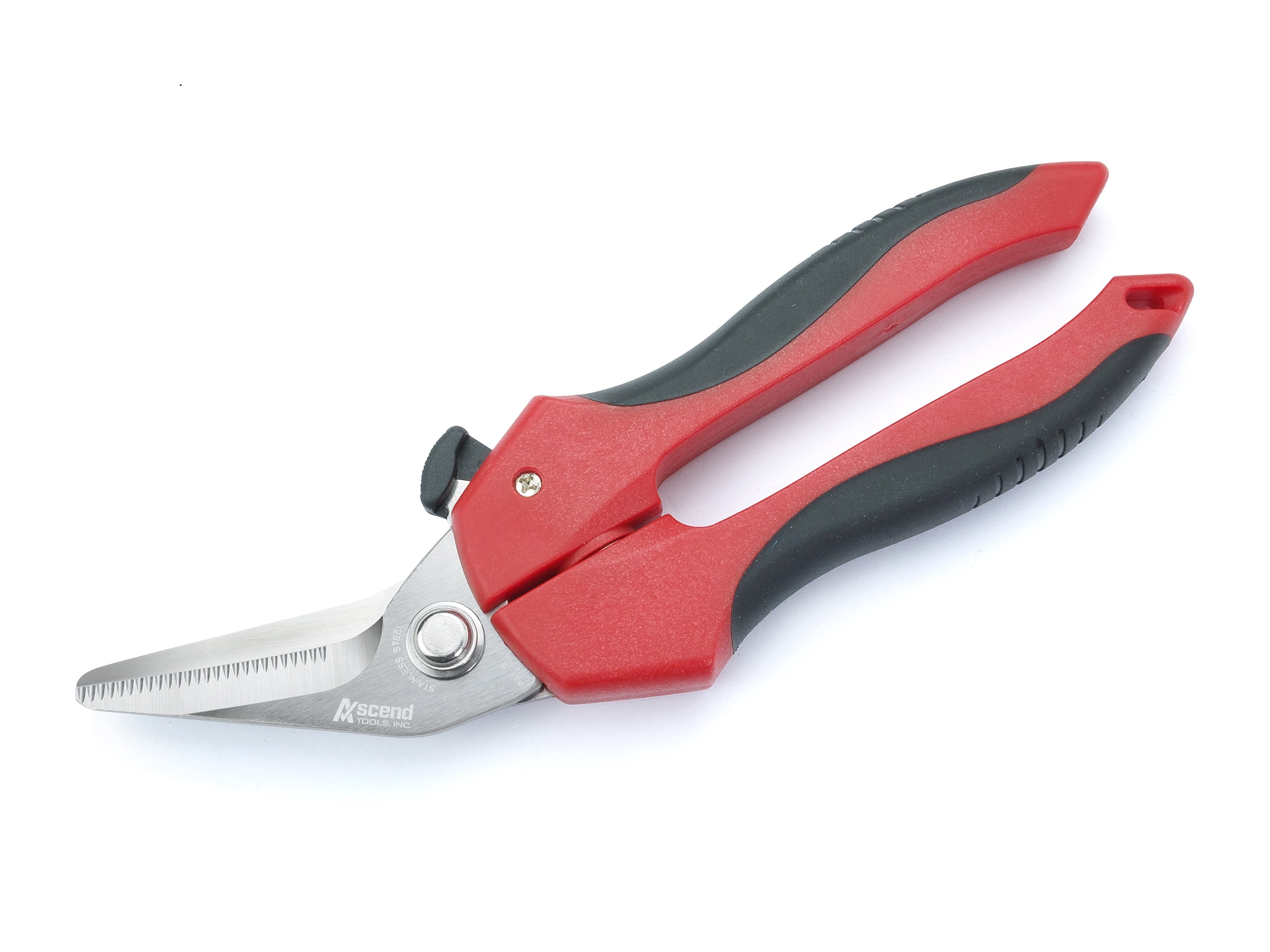 Ascend Tools 7-1/4 inch Medium Duty Professional Spring Loaded Multipurpose Angled Edge Shears