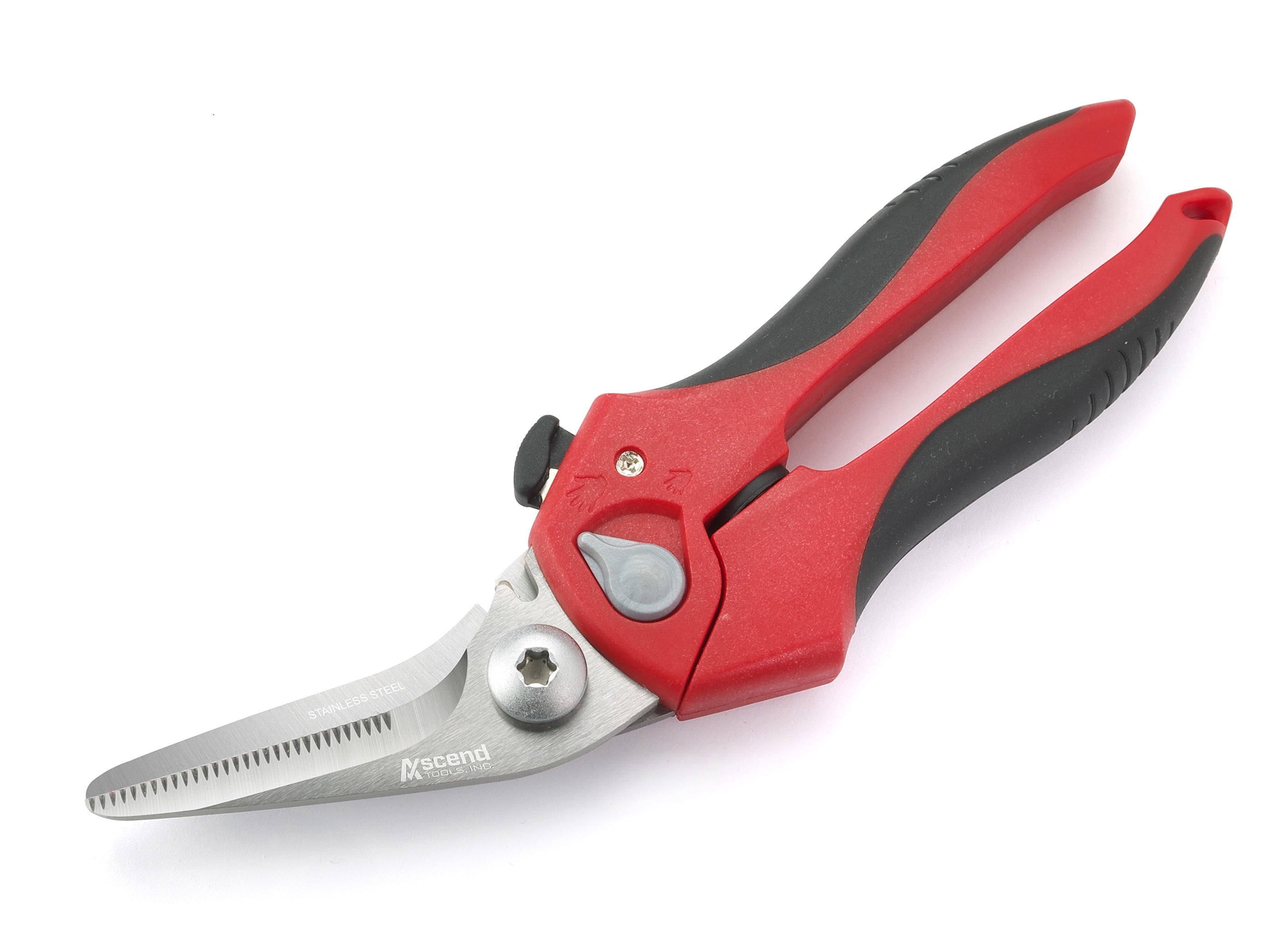 Ascend Tools 8 inch Heavy Duty Professional Spring Loaded Multipurpose Angled Edge Shears