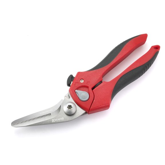 Ascend Tools 8 inch Heavy Duty Professional Spring Loaded Multipurpose Angled Edge Shears