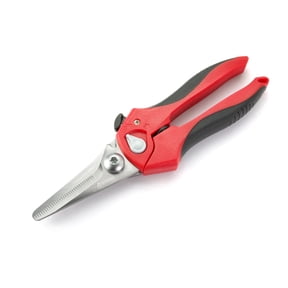 Ascend Tools 8 Inch Heavy Duty Straight Multipurpose Shears, Industrial Utility Cutter with Micro-Serrated Steel Blades for Rubber, Rope, Fabric, Plastic and General Maintenance Use