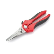 Ascend Tools 8 Inch Heavy Duty Straight Multipurpose Shears, Industrial Utility Cutter with Micro-Serrated Steel Blades for Rubber, Rope, Fabric, Plastic and General Maintenance Use