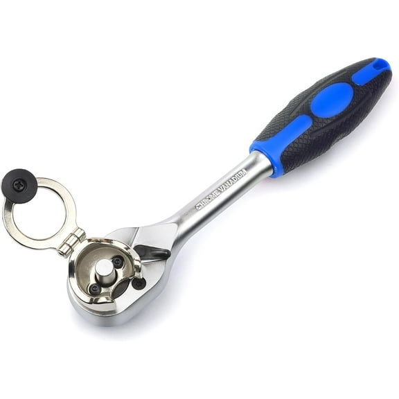 Ascend Tools Easy Wheel Ratchet, 3/8 inch Drive, 72 Tooth Ratcheting Action, Quick Release Head