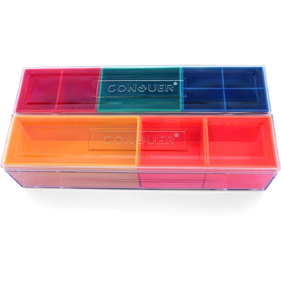 Ascend Tools Small Parts Organizer, 6 Variable Size Storage Bins in Container, Protective Lid, Toolbox, Tool Cart, Drawer, Wall, Garage, Shop, DIY