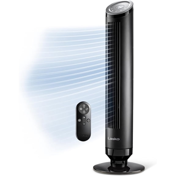 Ascend Tower Fan with Remote, 36" Floor Fans for Home Bedroom, 29 ft/s Airflow, 90 Oscillation, Air Filter, Black, OST100