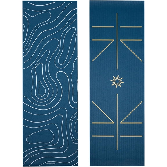 Ascend Yoga Mat with Alignment Marks - Premium 6mm Thick, 72" x 24" Reversible Exercise Mat - Non Slip, Tear Resistant, Workout Mats for Pilates, Home, Studio, Gym, Floor Stretching - Ocean Tide