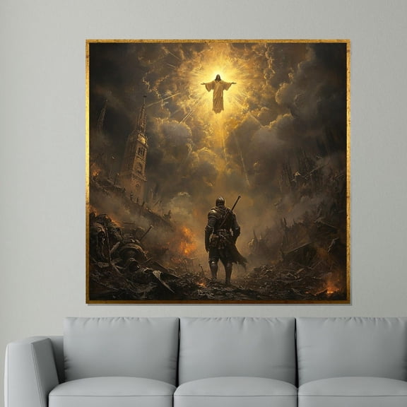 Ascension Of Christ Medieval Knight Art, Unframed Paper Poster 8x10in