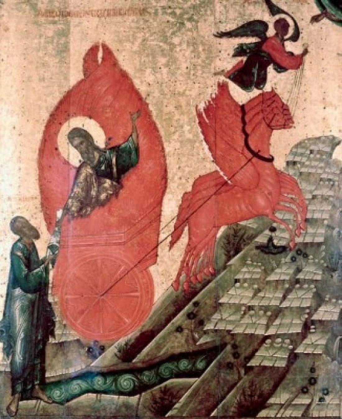 Ascension on Elijah Artist Unknown Wood icon Museum of the History of Religion St Petersburg Canvas Art - (24 x 36)