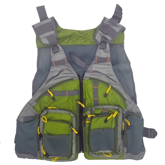 Ascent Adjustable Lightweight Adult Unisex Fishing Vest Pack, One Size, Tan