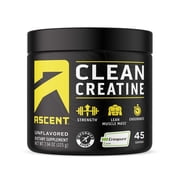Ascent Clean Creatine Monohydrate Powder, Unflavored, 45 Servings