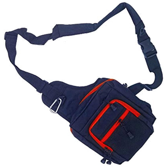 Ascent EAAZ-F011 Fisherman's Gift Sling Shoulder Tackle Bag - Fishing Water Resistant Backpack Lure Box - Fly Fishing, Outdoor Sports, Camping and Hiking, Unique Gift Idea