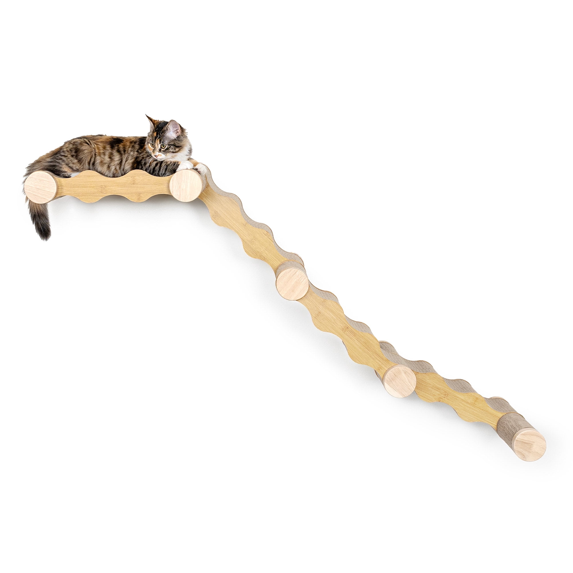 Ascentials by FurHaven Wall-Mounted Modular Scratching Perch Wave Cat Ramp, 60”, 1 Count