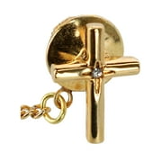 Ascentix Elegant Cross Tie Tack with Crystal Center for Formal Wear Men