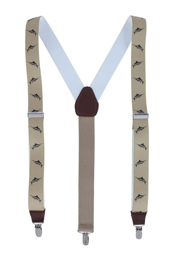 Marlin Fish Print Clip End Suspenders