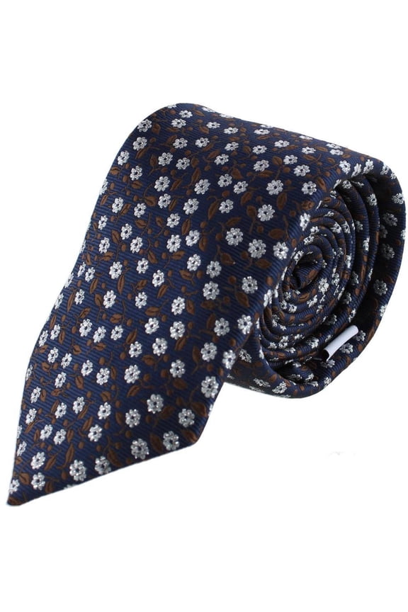 Metallic Flowers and Leaves Necktie