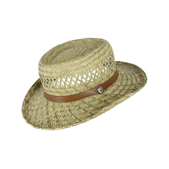 Ascentix Rush Straw Gambler Hat with Wide Brim