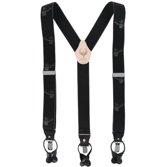 Ascentix  Stag Head Convertible Clip End Suspenders (Men)
