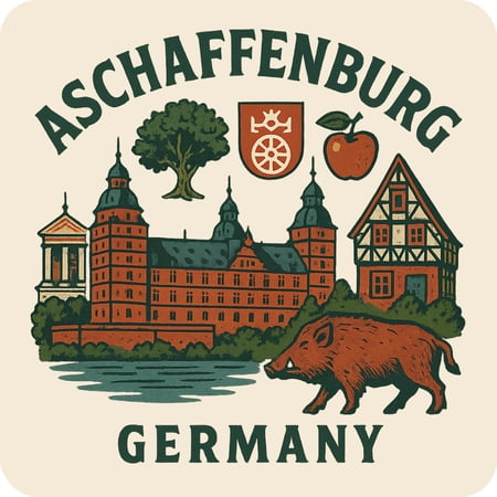Aschaffenburg Germany Keepsakes Souvenir Vinyl Sticker – Destination Travel Keepsake Collectible (4-Inches Wide)