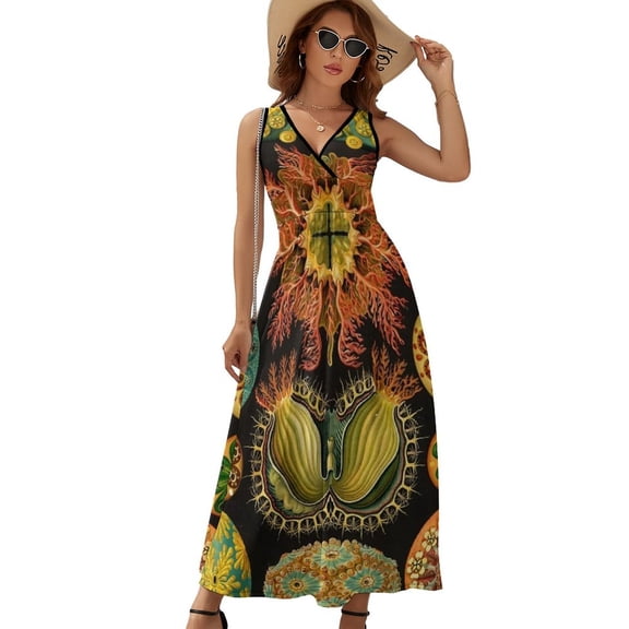 Ascidia - Ernst Haeckel Sleeveless Dress Dresses Women Summer Evening Dresses Ladies Bohemia Long Dresses