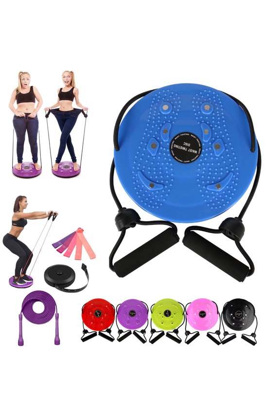 2026 New Waist Sculptor, Waist Twister Machine Exercise with Arm Bands, Ab Twist Waist Disc Board, Adjustable Twisting Fitness Tool with Massage Foot for Arms, Hips, Thighs Exercise (Blue)