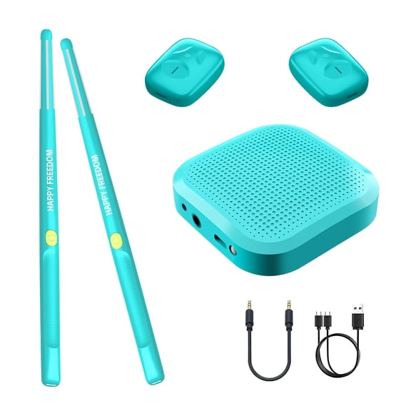 AsdQ Air Virtual Drum Stick Set - Electronic Drumsticks, Air Drumsticks with Wireless Sensors, Play Drums Anywhere, Electric Tabletop Drum Set Machine for Beginners Adults (Blue)