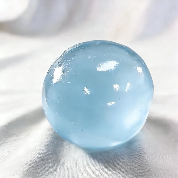 AsdQ Handmade Coconut Oil Squishy Ball, 2026 New 2.4 in Stress Ball, Ultra-Soft & Non-Sticky TPR Sensory Fidget for Focus & Stress Relief, Easy to Clean & Portable (Blue)