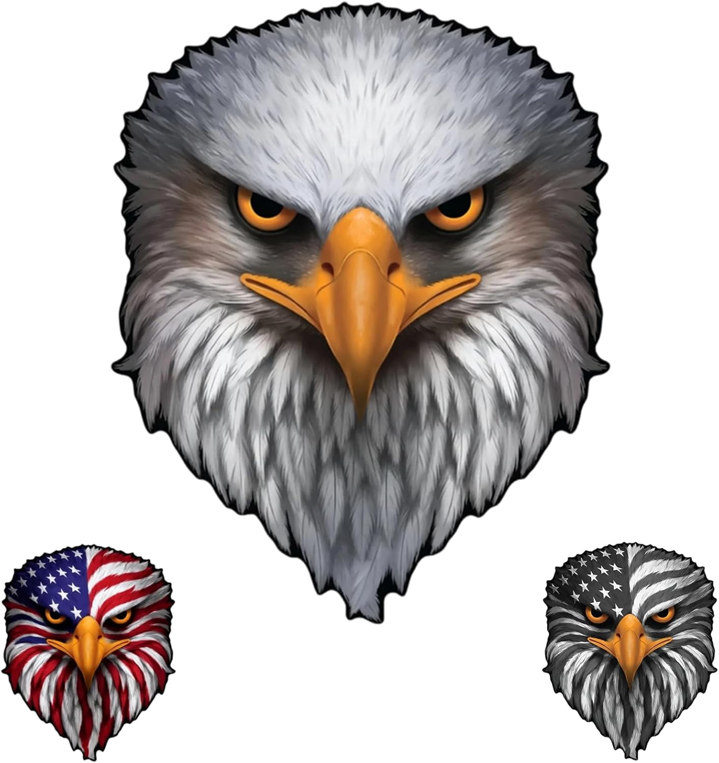 AsdQ Reflective Eagle Eyes Decal, Patriotic American Flag Bald Eagle ...