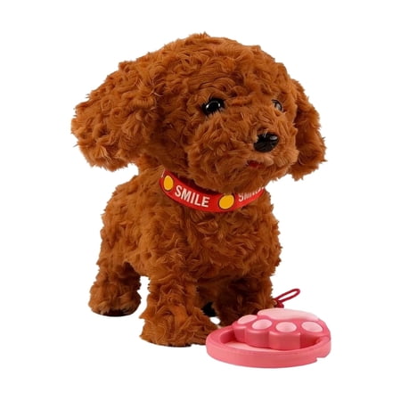 AsdQ Realistic Wuffy Robot Dog, Dress Up Realistic Stuffed Animal Dog, Interactive Robot with Touch Sensing Voice Mimic Licking Motion Leash Remote Soft Fur for Battery Powered