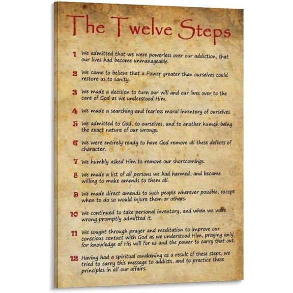 Asdg12s-12-step Alcoholics Anonymous Quotes Vintage Posters Wall Art Paintings Canvas Wall Decor Home Decor Living Room Decor Aesthetic Prints